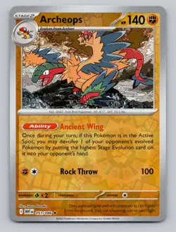 Archeops 051/086 Rare White Flare Pokemon Reverse Holo Near Mint - Image 1
