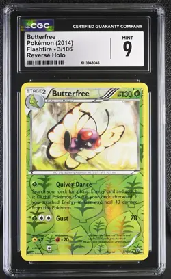 CGC 9 - Butterfree [Reverse Holo] #3 Pokemon Flashfire - Image 1