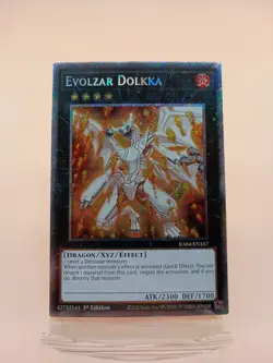 YUGIOH RA04-EN167 Evolzar Dolkka Platinum Secret Rare 1st Edition - Image 1