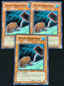 YUGIOH POISON DRAW FROG CRV-EN028 1ST COMMON X3 (LP) - Image 1