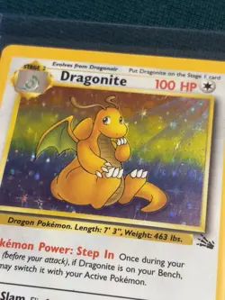 Pokemon Fossil Dragonite 4/62 Holo LP+ - Image 3