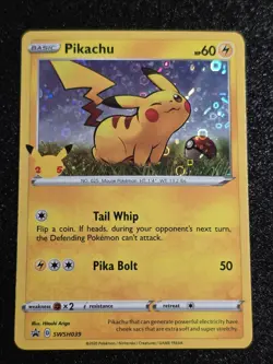 Pokemon 25th Anniversary Pikachu General Mills Cereal 2021 Promo Holo SWSH039 - Image 1