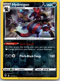 Hydreigon 110/189 Rare Darkness Ablaze Pokemon Reverse Holo Lightly Played - Image 1