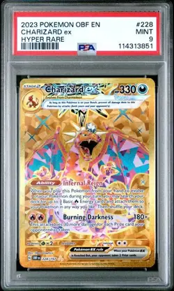 Pokemon Charizard ex 228/197 Obsidian Flames Hyper Rare Holo English PSA 9 - Image 1