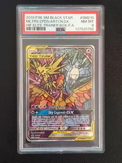 Pokemon Moltres Zapdos Articuno SM210 PSA 8 - Hidden Fates Promo - Image 1