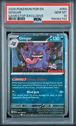 Pokemon Gengar 050/088 GameStop Promo Exclusive Cosmos Holo PSA 10 - Image 1
