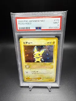 2000 Pokemon PSA 9 Pichu Holo Japanese Neo #172 - Holo Pocket Monster - Image 1