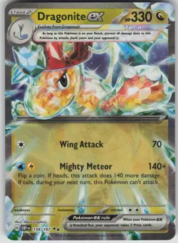 Pokemon TCG Dragonite ex Double Rare SV03: Obsidian Flames 159/197 - Image 1