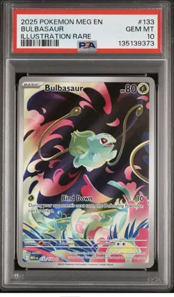 2025 POKEMON MEG EN-MEGA EVOLUTION ILLUSTRATION RARE #133 BULBASAUR PSA 10 - Image 1