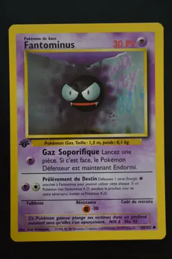 Pokemon TCG GASTLY 1ST EDITION FRENCH FANTOMINUS Base Set 50/102 NM - Image 1