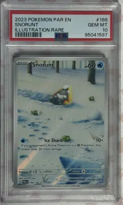 2023 Pokemon Paradox Rift Snorunt Illustration Rare 188/182 PSA 10 - Image 1