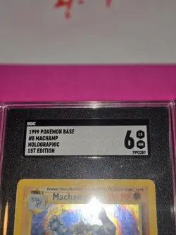 1999 Pokemon Base #8 Machamp Holographic First Edition SGC 6 - Image 2