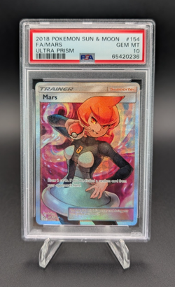 Mars 2018 Pokemon Sun & Moon Full Art Ultra Prism #154 PSA 10 Gem Mint - Image 1