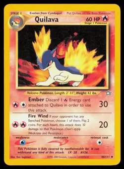 QUILAVA 46/111 VINTAGE UNCOMMON NEO GENESIS POKEMON NM - Image 1