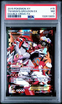 2015 Pokemon XY Double Crisis Full Art TM.Mgm's.Groudon Ex #15 PSA 7 ES6 - Image 1