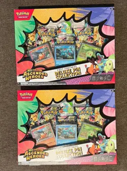 Pokemon TCG Ascended Heroes First Partners Deluxe Pin Collection x2 Brand New! - Image 1