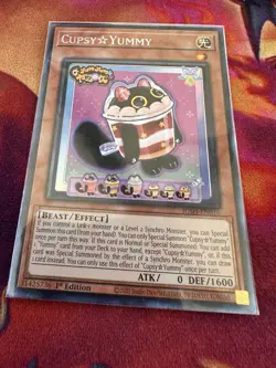 Yugioh 1X NM Cupsy Yummy - JUSH-EN016 - Collector's Rare 1st Edition - Image 1