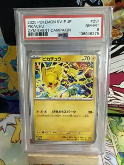 Pokemon Card PSA 8 Pikachu Promo 291 Japanese - Image 1