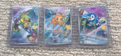 Pokemon First Partner Illustration Turtwig Chimchar Piplup Promo Cards - Image 1