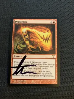 MTG Magic Demonfire Signed Artist Proof x1 Dissension Greg Staples - Image 1