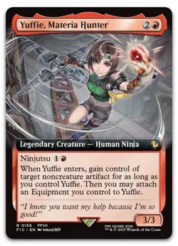 Yuffie, Materia Hunter (Extended Art) #158 (NM) Final Fantasy FIC Magic MTG - Image 1