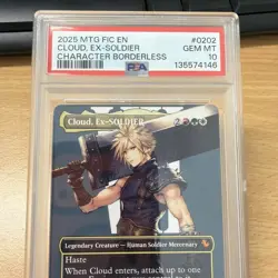 2025 MTG FINAL FANTASY COMMANDER CHARACTER BORDERLESS CLOUD, EX-SOLDIER PSA 10 - Image 3