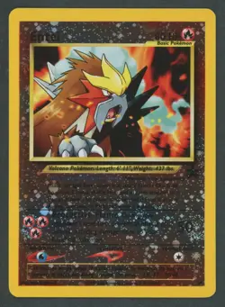 2001 Pokemon TCG Entei 34 Reverse Holo WoTC Black Star Movie Promo LP - Image 1