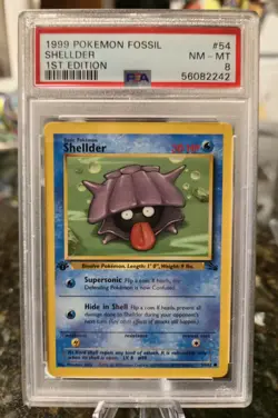 Shellder 54/62 - PSA 8 - 1999 Fossil 1st Edition - Pokemon TCG - Common - Image 1