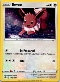 Eevee SWSH127 Black Star Promo Cosmos Holo Pokemon Sword Shield 2021 NM - Image 1