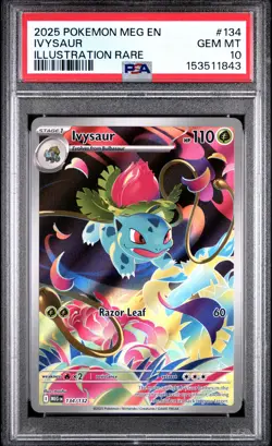 2025 POKEMON MEG EN-MEGA EVOLUTION ILLUSTRATION RARE #134 IVYSAUR PSA 10 - Image 1