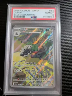 Pokemon TCG Lairon Holo Twilight Masquerade 184/167 PSA 10 - Image 1