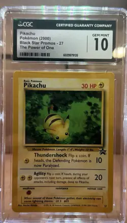 Pokemon Pikachu Black Star Promo #27 CGC Gem Mint 10 Wizards 2000 - Image 1