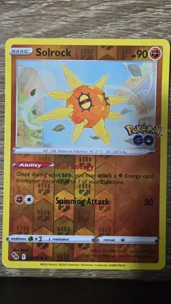 Solrock Reverse Holo Pokemon GO 039/078 NM - Image 1