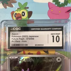 Pokemon Company CGC 10 Aipom 075/066 Art Rare Holo Japanese Sv4m Future Flash - Image 3