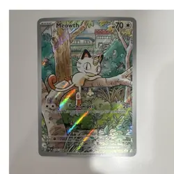 Pokemon Meowth 106/094 Holo Illustration Rare Me02: Phantasmal Flames 70 HP - Image 1