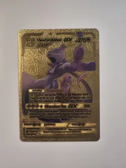 Pokemon TCG Mewtwo & Mew GX 270HP Gold Foil Ultra Rare Psychic 200 Attack - Image 1