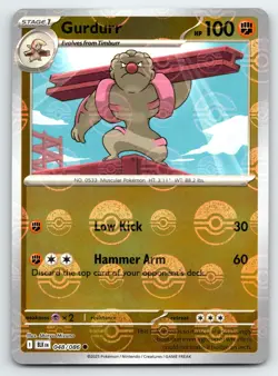 Pokemon Gurdurr (Poke Ball Pattern) SV: Black Bolt (BLK) Holo 048/086 NM - Image 1