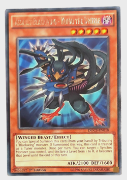 Yugioh Assault Blackwing-Kunai The Drizzle - Rare - DOCS-EN018 - N/M - 1st.Ed. - Image 1