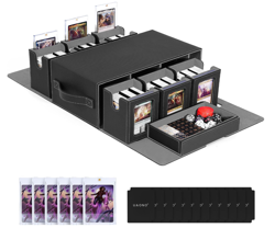 Commander Deck Box for MTG, 6-Deck Modular Card Case with Dice Tray Holds 600+ D - Image 1