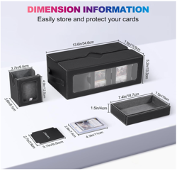 Commander Deck Box for MTG, 6-Deck Modular Card Case with Dice Tray Holds 600+ D - Image 2