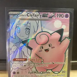 Pokemon Lillie's Clefairy EX Ultra Rare Full Art Holo Sv09 173/159 English 190HP - Image 2