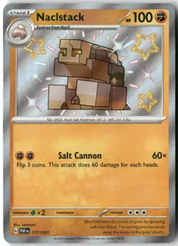 Naclstack, Pokemon SV: Paldean Fates Shiny Rare, 177/091 NM - Image 1