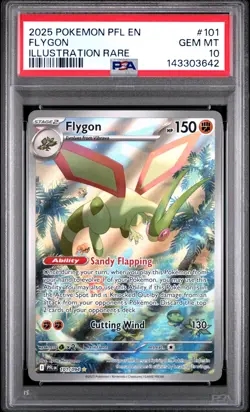 2025 POKEMON PFL EN-PHANTASMAL FLAMES ILLUSTRATION RARE #101 FLYGON PSA 10 - Image 1