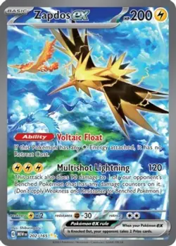 1x Zapdos ex - 202/165 - Special Illustration Rare NM-Mint Pokemon SV03.5 - 151 - Image 1