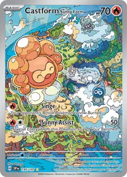 1x Castform Sunny Form - 195/191 - Illustration Rare NM-Mint Pokemon SV08 - Surg - Image 1
