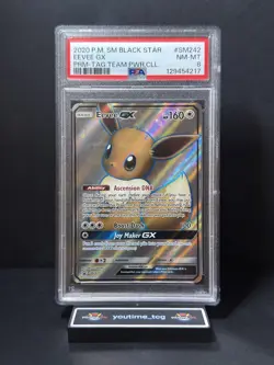 2020 Pokemon S&M Black Star Promo Tag Team Power Coll Eevee Gx #SM242 PSA 8 - Image 1