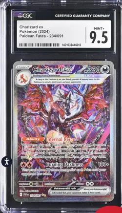 CGC 9.5 Charizard EX 234/091 Pokemon Paldean Fates Alt Art English SIR - Image 1
