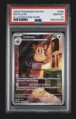 Raticate 099/088 Me03: Perfect Order Illustration Rare PSA 10 Gem Mint - Image 1