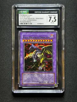 CGC ERROR Yugioh Five-Headed Dragon SD09-ENSS1 Ultra Rare MISALIGNED STAMP! - Image 1