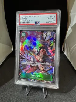 2025 One Piece Shanks (Alt Art) OP13-028 Carrying On His Will Japanese PSA 10 - Image 1